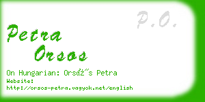 petra orsos business card